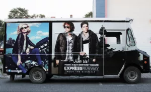 Truck wrap advertising by KNAM Media, Express Runway