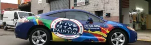 Vinyl wrap advertising for car