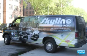 Van vinyl installation for Sky Line by KNAM, Brooklyn, NY