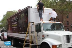 Truck wrap installation for Gym Store